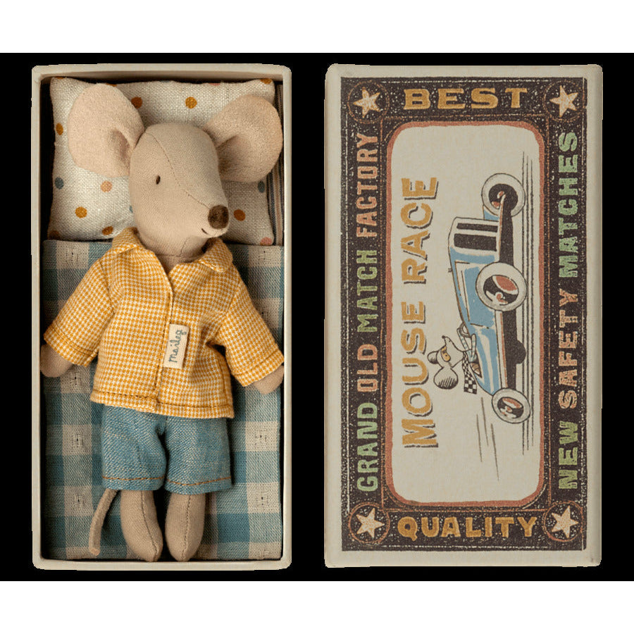 Big Brother Mouse in Box - Yellow Checkered Shirt